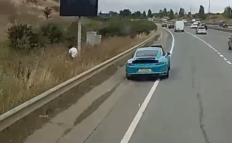 Dashcam footage showed Mr Brooks in the bushes