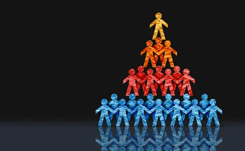 Stratification of society and Social Class and different hierarchy categories of socio economic groups based on ethnicity education wealth or economics and gender as upper classes middle and lower class.