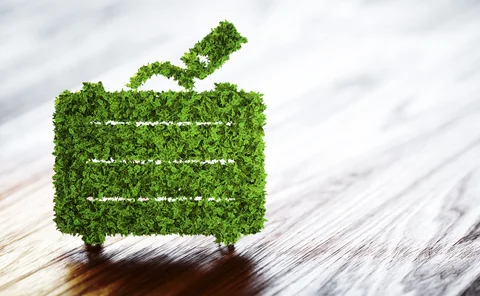 Ecology tourism concept. 3D illustration on wooden background.