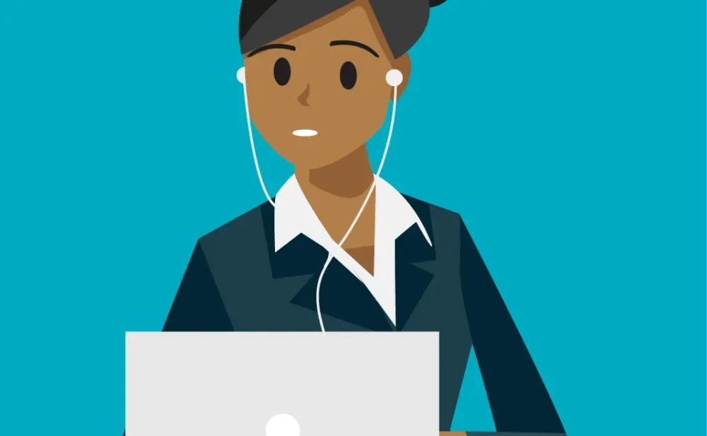 picture of woman on laptop