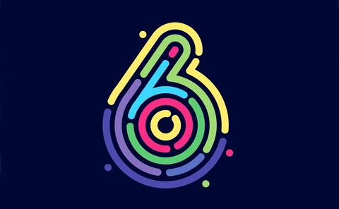 Number six - graphic technology_concept - large