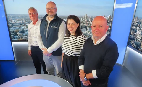 In the Infopro studio – Redtail Telematics’ Andrew Little, Crawford’s David Sheppard, Zurich’s Clare Mitchell, and QuestGates’ Ross Macpherson